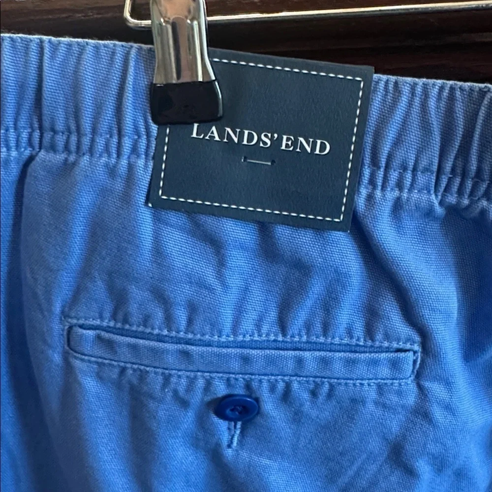 Lands' End Men's 32-34 NWT Vibrant Blue Chinos Drawstring Casual Pants NEW